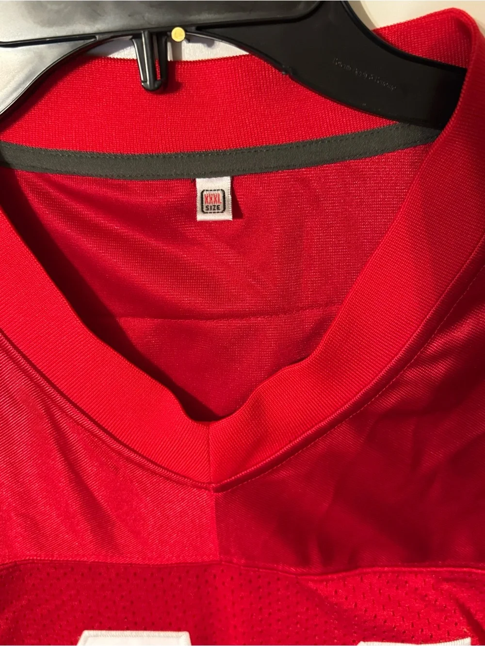 Red Men’s Football Jersey with White Number 44